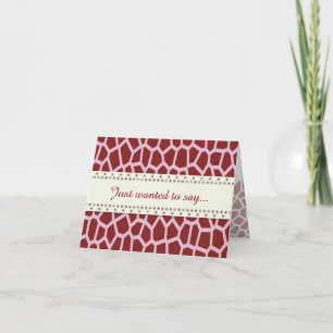 U pick Colour/ Brown Giraffe Print in Mosaic Tile Thank You Card