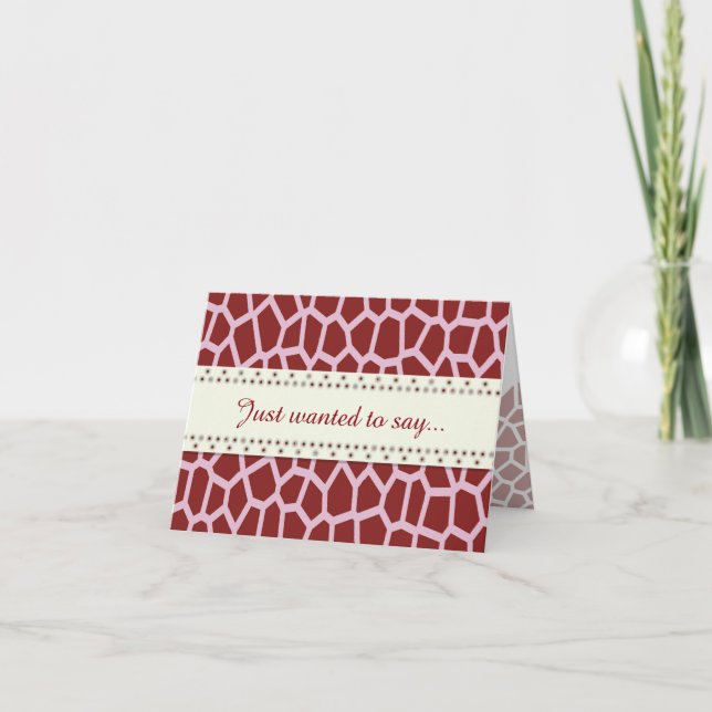 U pick Colour/ Brown Giraffe Print in Mosaic Tile Thank You Card (Front)