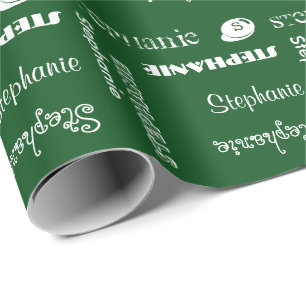U Pick Colour/ Chalk White Personalised with Name Wrapping Paper