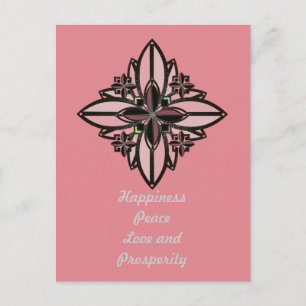 U-pick Colour/ Iron Celtic Good Fortune Flower II Postcard