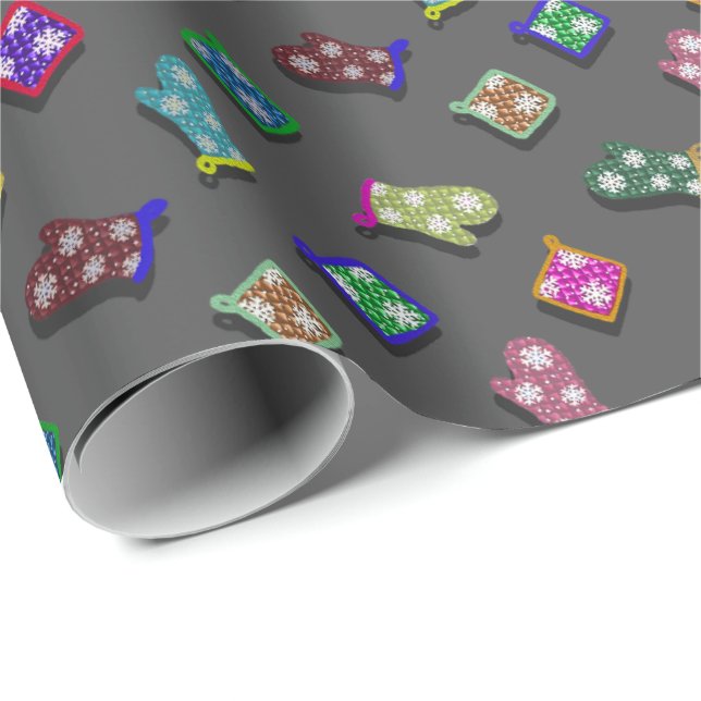 U Pick Colour/ Potholder Oven Mitts with Wrapping Paper (Roll Corner)