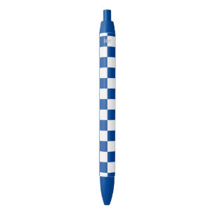 U-pick Colour White Chequered Tiles Blue Ink Pen
