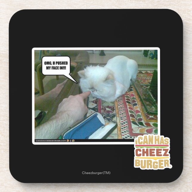 U pushed my face in! coaster (Front)