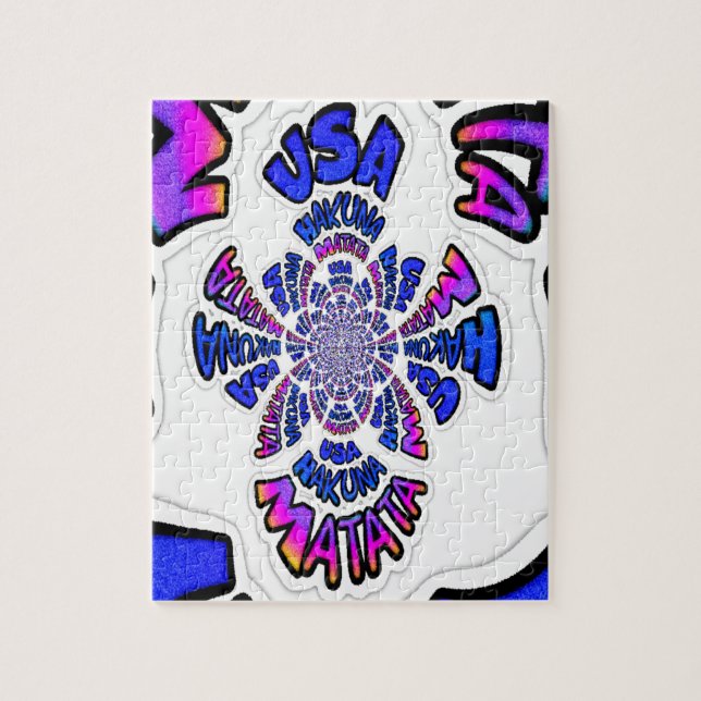 U.S.A beautiful amazing text quote design Jigsaw Puzzle (Vertical)