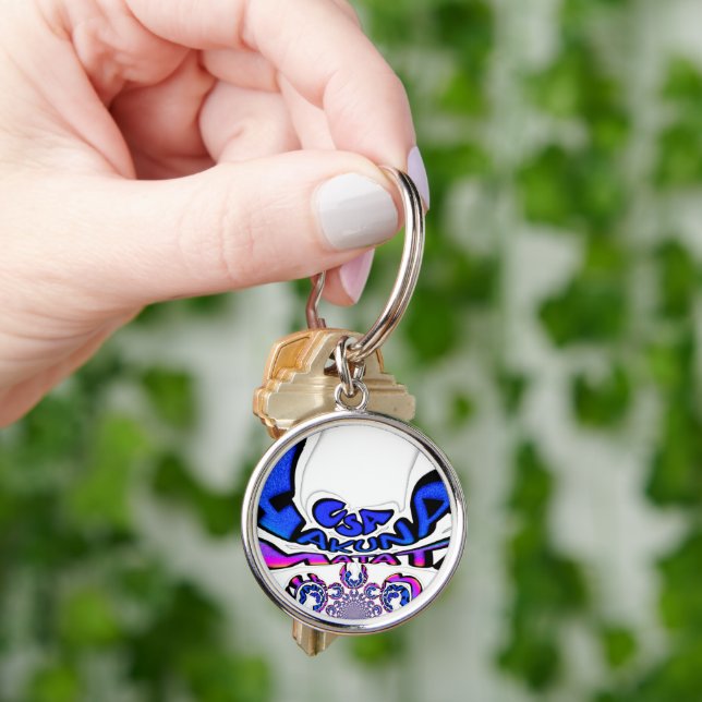 U.S.A beautiful amazing text quote design Key Ring (Hand)