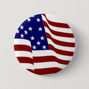 U.S.A. Flag 6 Cm Round Badge