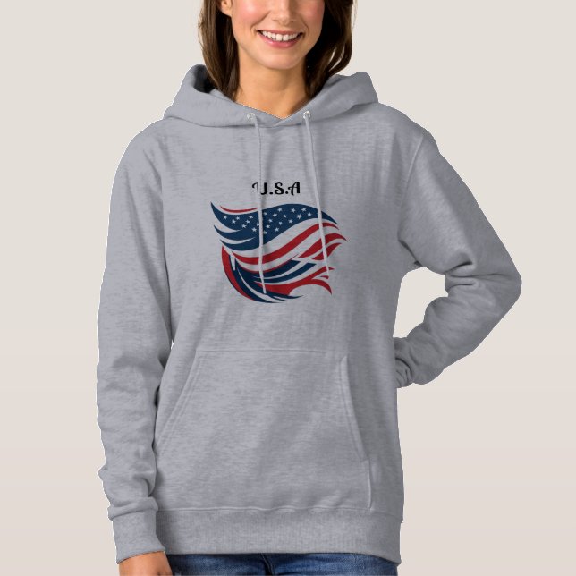 U.S.A flag girl hoodie (Front)