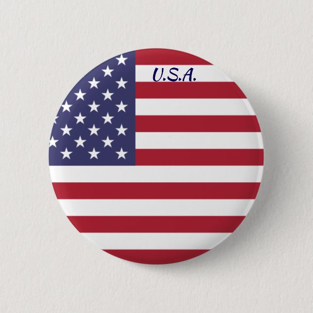 U.S.A. Flag Round Button (Front)