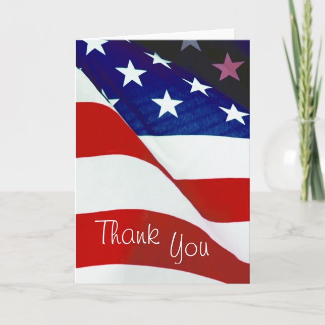 U.S.A. Flag Thank You Card (Front)
