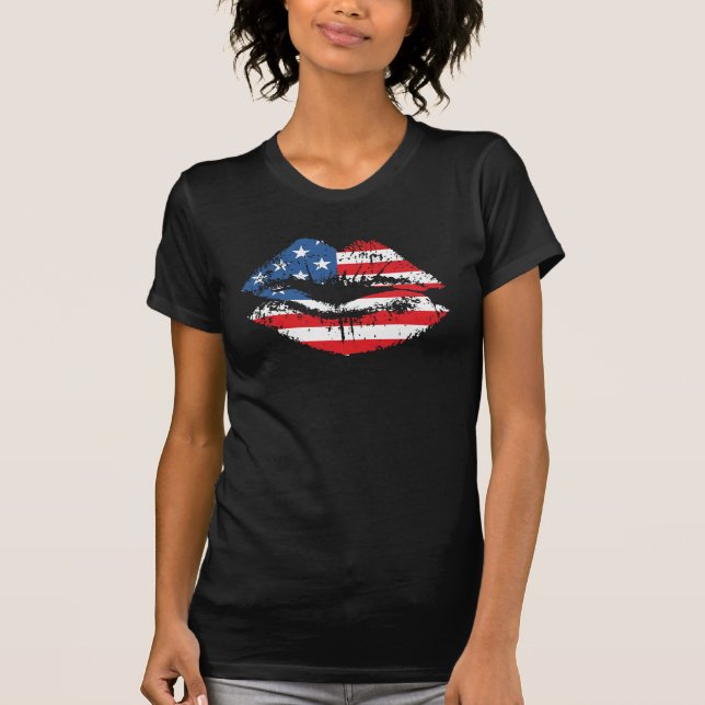 U.S.A lips tank top design for women. (Front)