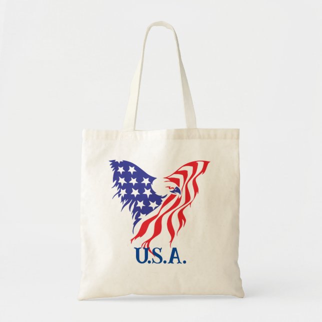 "U.S.A." Monogram Patriotic tote bag (Front)