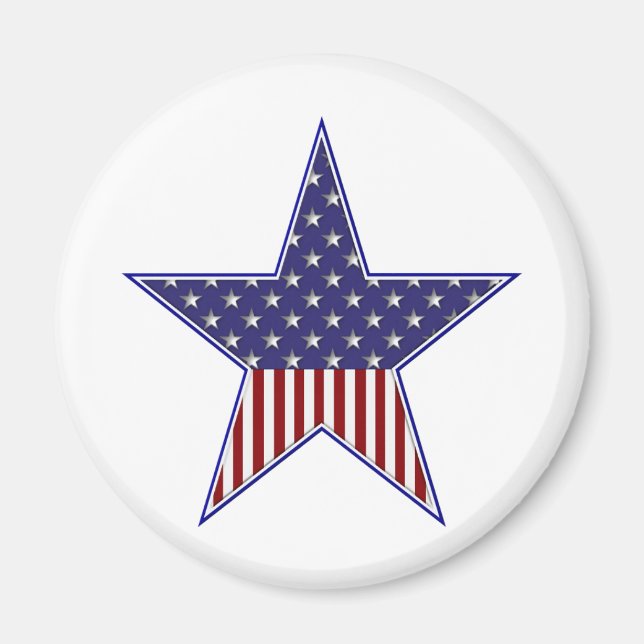 U.S.A. Patriotic Flag Design Magnet (Front)