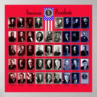 U.S.A. PRESIDENTS RED C/563 POSTER