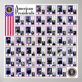 U.S.A. PRESIDENTS WHITE A/564 POSTER