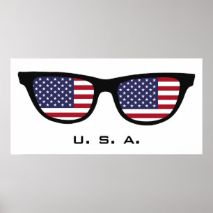 U. S. A. Shades custom text & colour poster