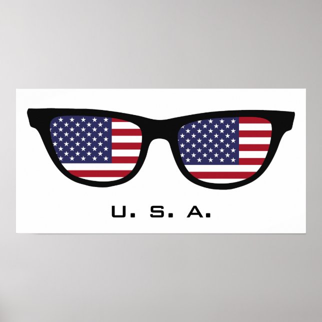 U. S. A. Shades custom text & colour poster (Front)