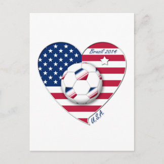 "U.S.A." Soccer Team Fútbol de Estados Unidos 2014 Postcard