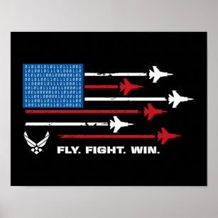 U.S. Air Force   Fly. Fight. Win - Red & Blue Poster