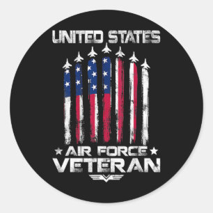 U.S Air Force US Veterans 4th of July T shirt Amer Classic Round Sticker
