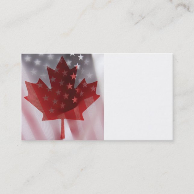 U.S. and Canada flags business card (Front)