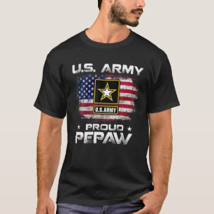 U.S Army Proud Pepaw With American Flag Gift Veter T-Shirt