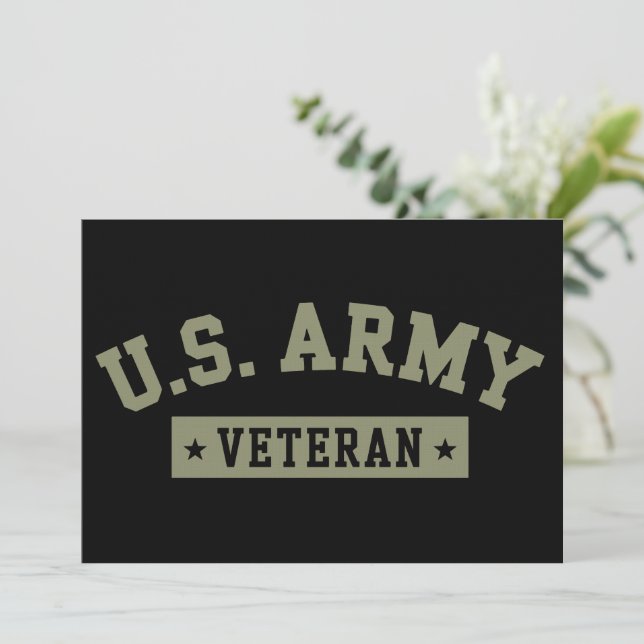 U.S. Army Veteran Veterans America American Flag Invitation (Standing Front)