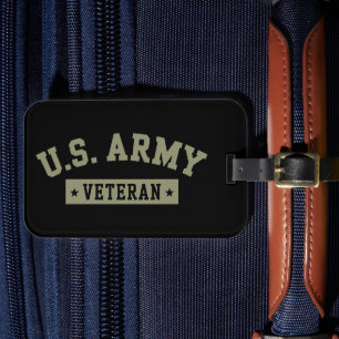 U.S. Army Veteran Veterans America American Flag Luggage Tag