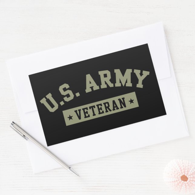 U.S. Army Veteran Veterans America American Flag Rectangular Sticker (Envelope)