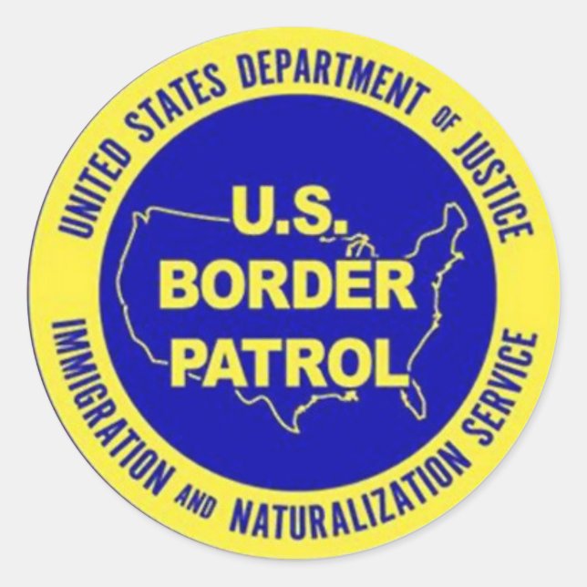 U.S. Border Patrol Badge Classic Round Sticker (Front)