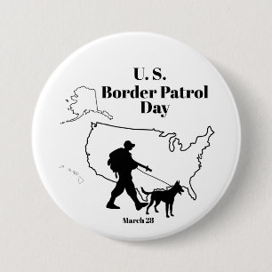 U.S. Border Patrol Day Button with Silhouette