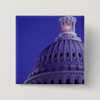 U.S Capitol at dusk with light in dome on