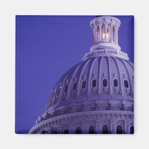 U.S Capitol at dusk with light in dome on Magnet