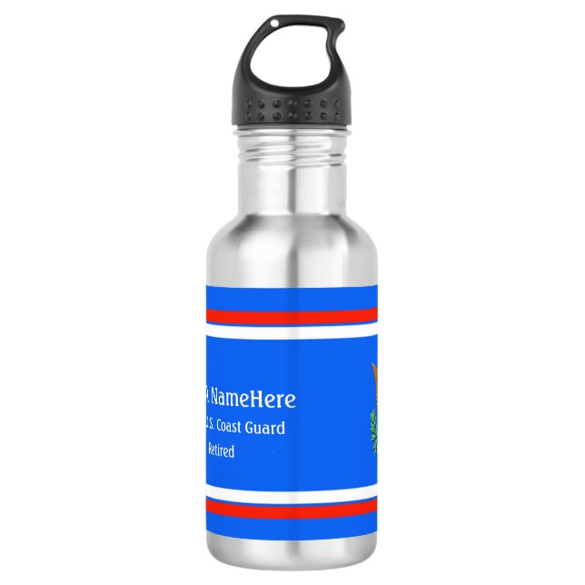 U.S. Coast Guard Defence emblem personalise 532 Ml Water Bottle (Front)