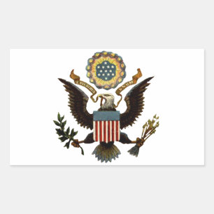 U.S. COAT OF ARMS RECTANGULAR STICKER