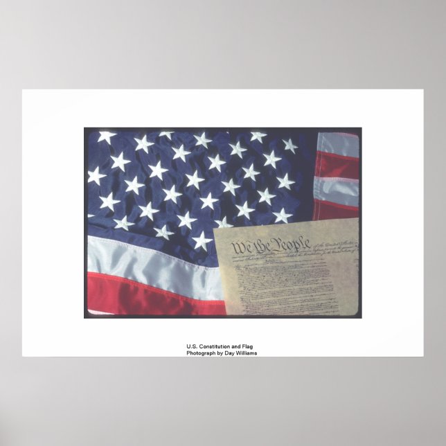 U.S. Constitution and Flag Poster (Front)
