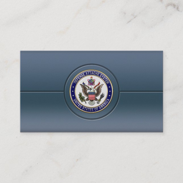 U.S. Defence Attaché System (DAS) Emblem [3D] Business Card (Front)