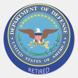U.S. Defence Department Retired Classic Round Sticker