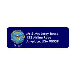 U.S. Defence Department Retired Label Return Address Label