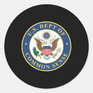 U.s. Department Of Common Sense – Funny Usa Trump  Classic Round Sticker