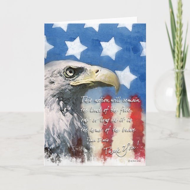 U.S. flag and Bald Eagle Patriotic Greeting Card (Front)