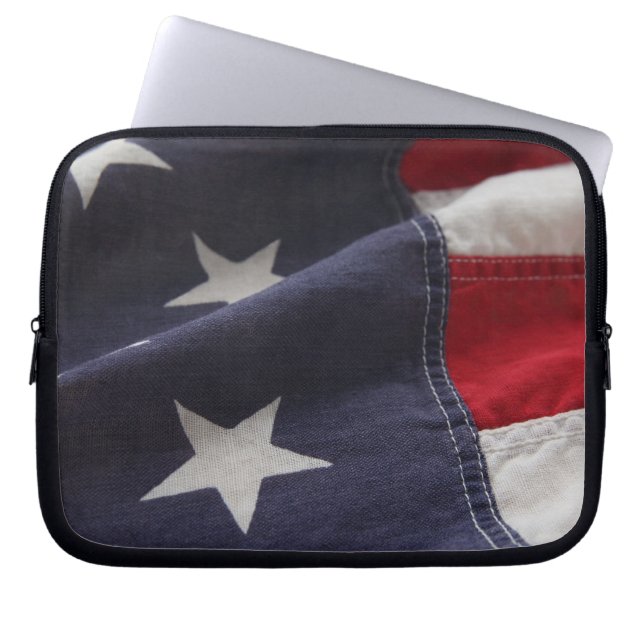 U.S. flag close up laptop sleeve (Front)