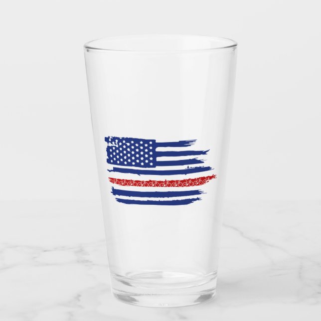 U.S. Flag Cycling Glass (Front)