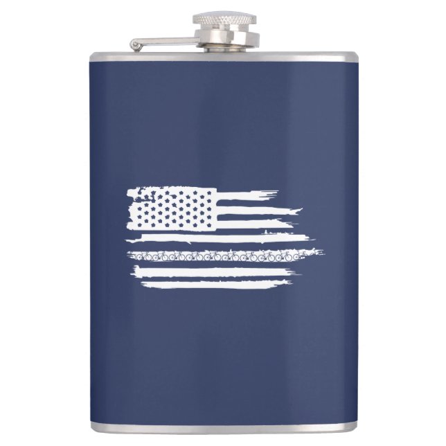 U.S. Flag Cycling Hip Flask (Front)