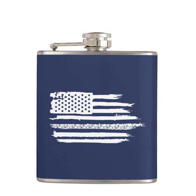 U.S. Flag Cycling Hip Flask (Front)