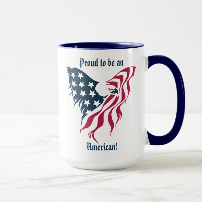 "U.S. Flag Eagle" Customisable Coffee/Tea Mug (Right)