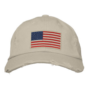 U.S. Flag Embroidered Distressed Hat