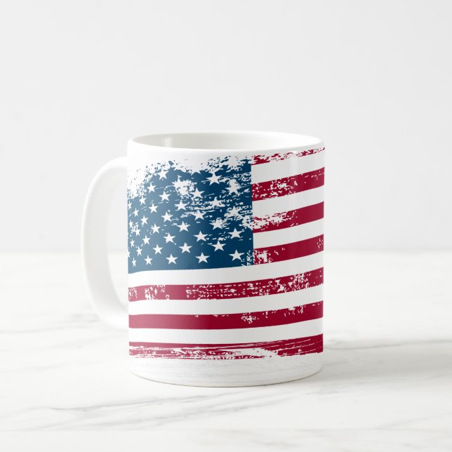 U.S Flag Patriotic Military Army Coffee Mug (Front Left)