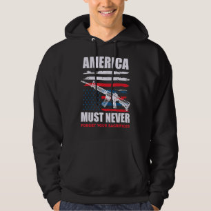 U S Flag Veteran Rifle Hoodie
