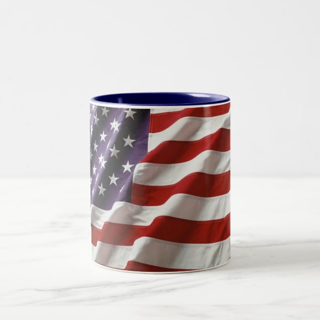 U.S. Flag Waving Coffee Mug (Center)