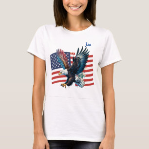 U.S. Flag with American Eagle Women's T-Shirt